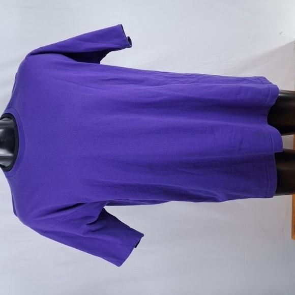 Vintage FOTL casualwear double collar blank purple & black XL casual t-shirt - Picture 1 of 7